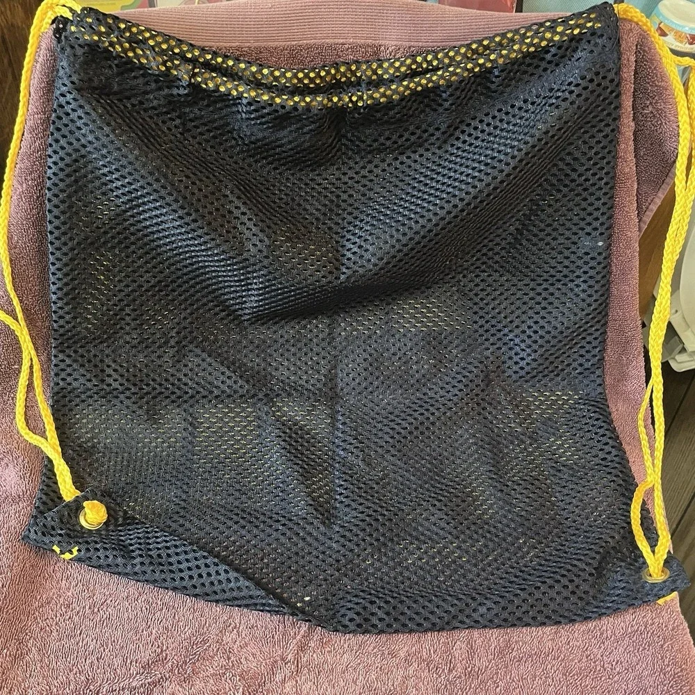 VTG Virginia Slims Mesh Drawstring Backpack You've Come A Long Way Slogan Bag